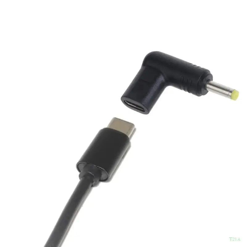 USB-C to DC Barrel Connector Adapter – 6 Tip Sizes, 90° Angled