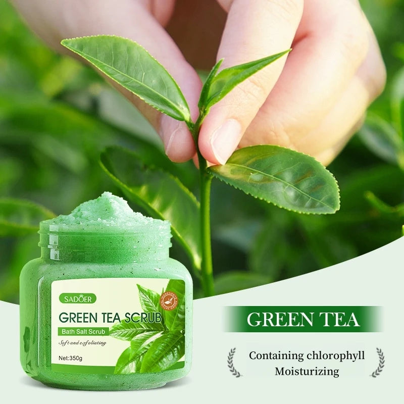 Sadoer Green Tea Body Scrub 350g – Exfoliating Bath Scrub