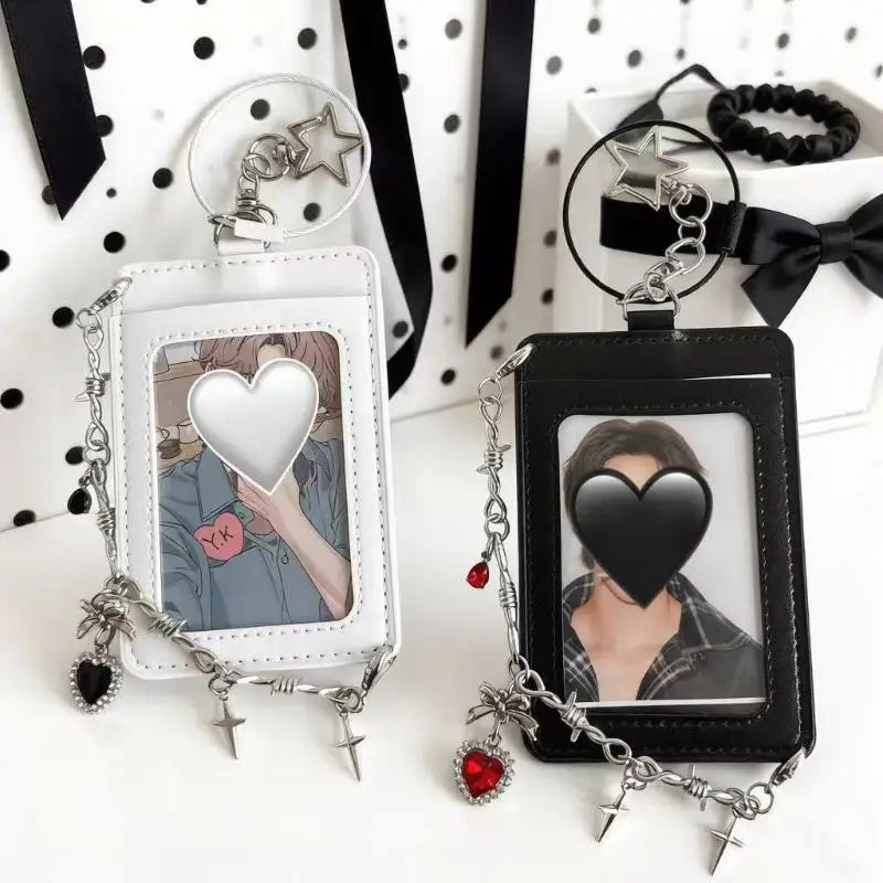 Kpop Photocard Holder PU Leather Keychain & Bag Charm