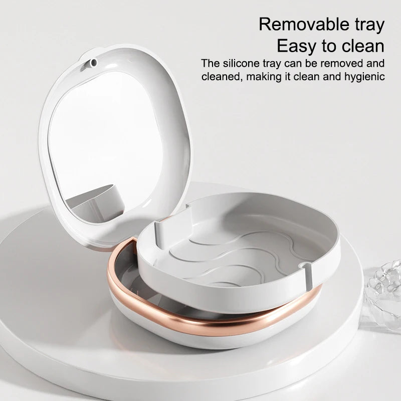 Portable Dental Retainer Case with Mirror | Travel Storage