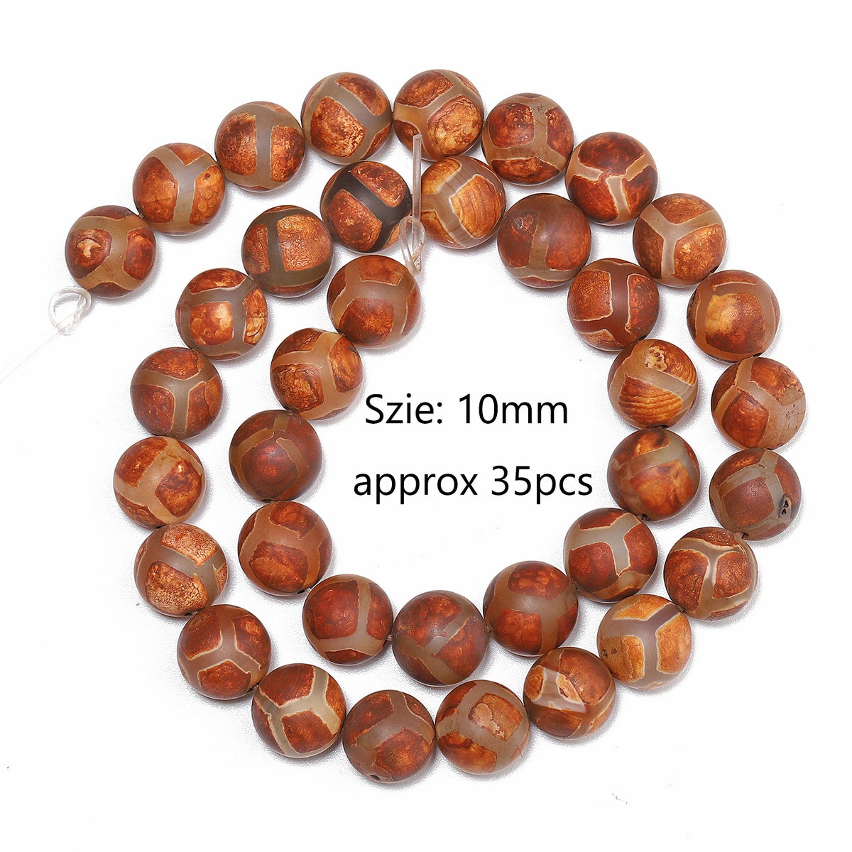 Tibetan Dzi Agate Natural Stone Round Beads – DIY Jewelry