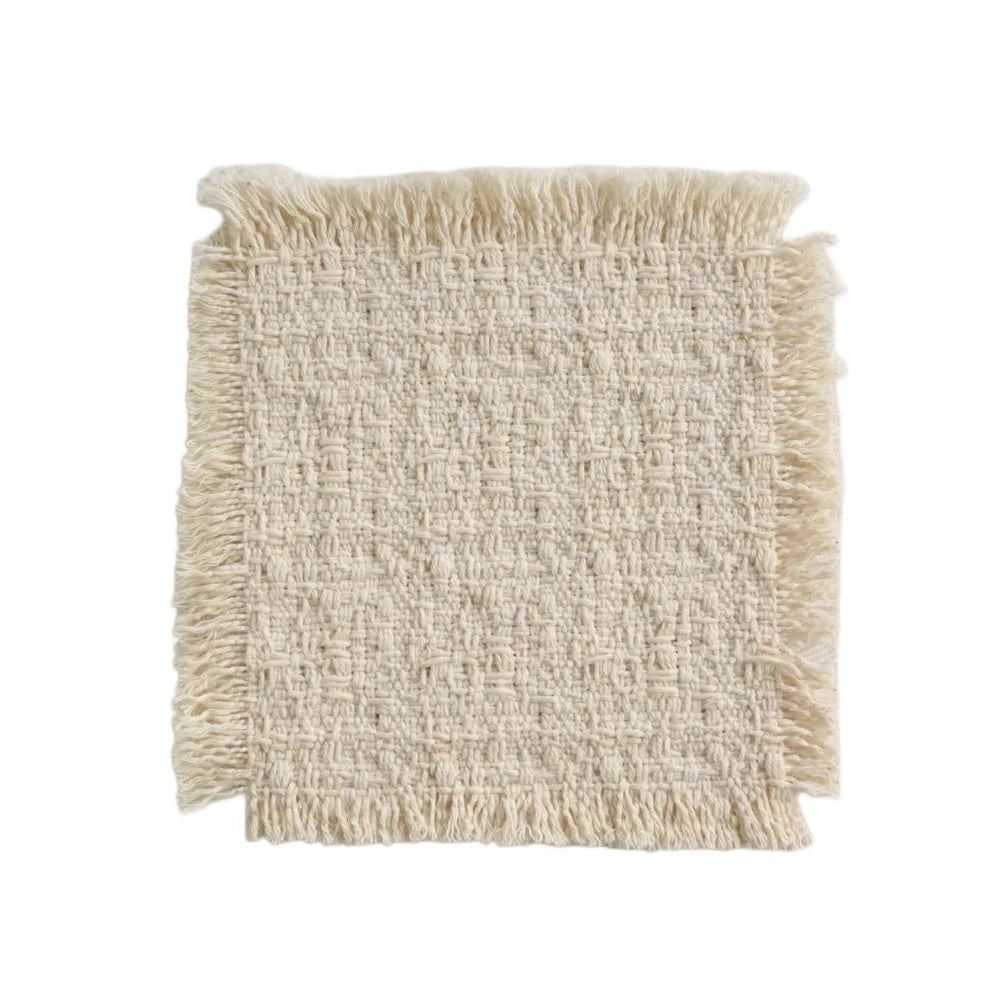 Beige Cotton Square Placemat – Table Mat & Photo Prop