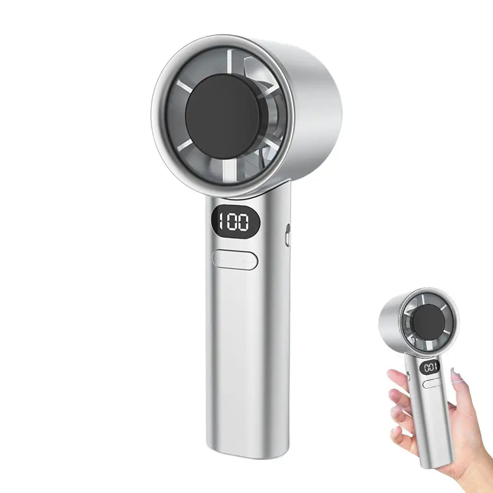 Portable USB Rechargeable Handheld Fan – 120 Speeds, LED Display
