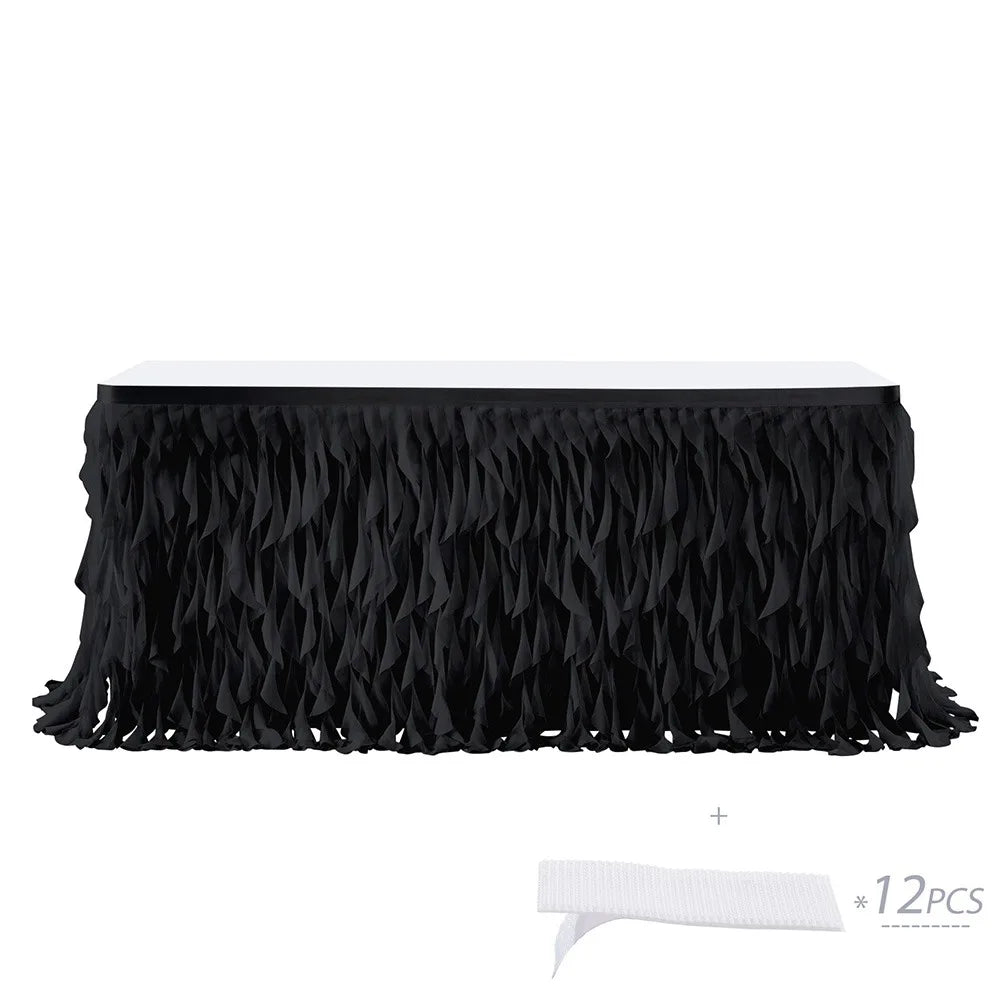 Multicolor Tulle Ruffle Table Skirt 183cm – Wedding & Party Décor