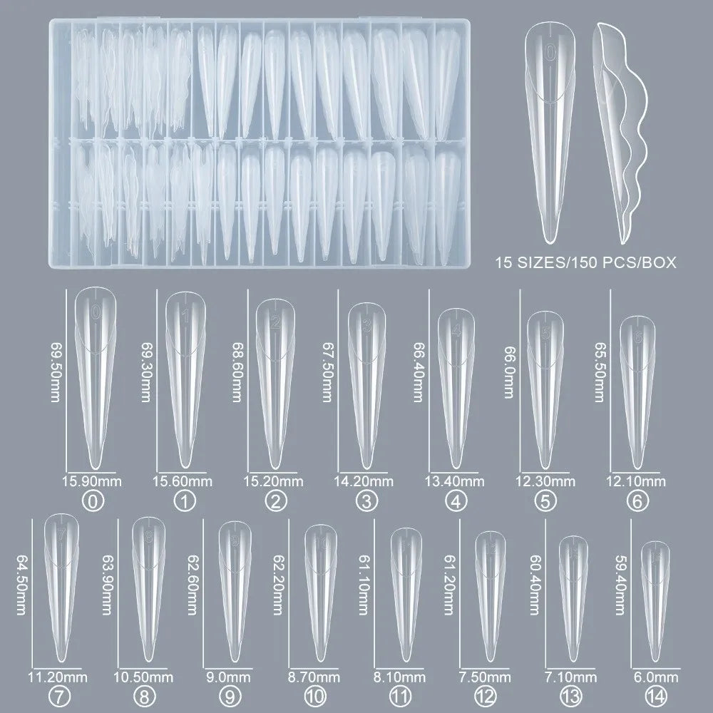 150-Piece Butterfly Dual Nail Forms – Reusable Gel Molds