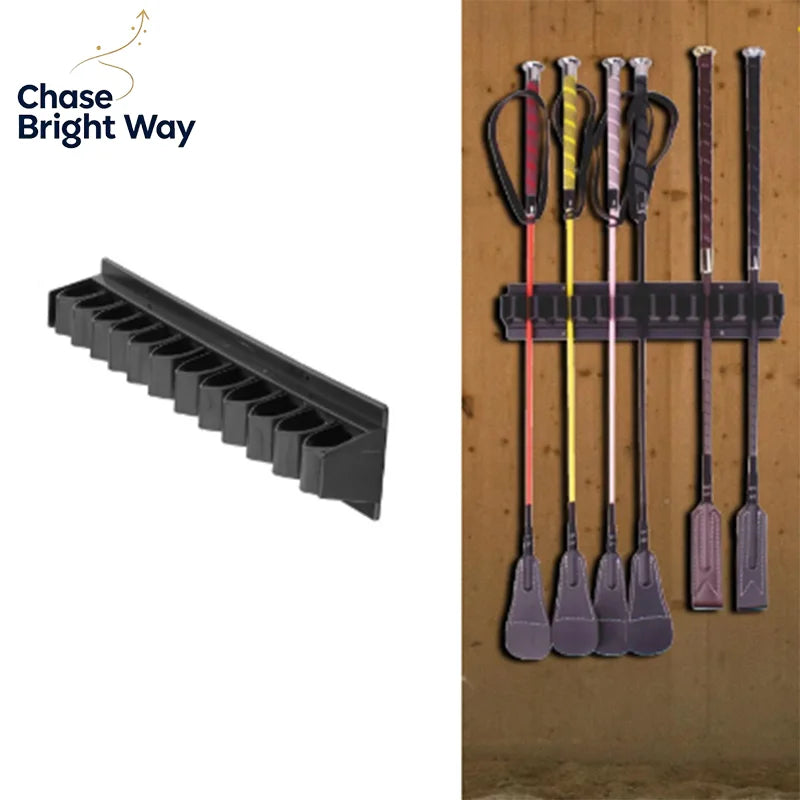 Wall-Mounted Horse Whip Rack Holder – Holds 12 Whips