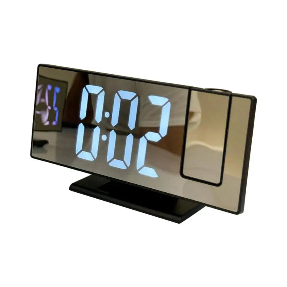 Projection Alarm Clock – LED Mirror Display, Temp & USB Power