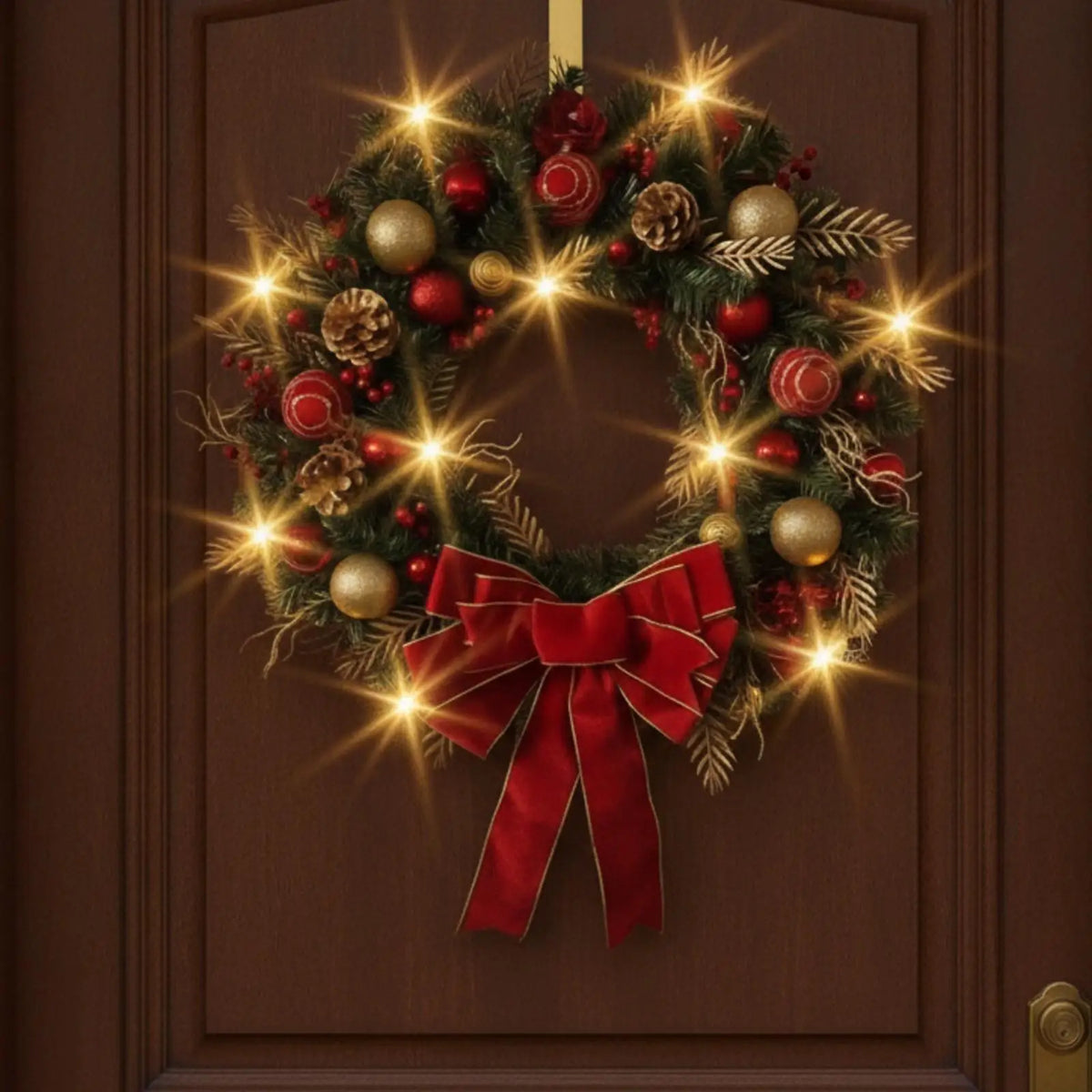 Pre-Decorated Christmas Wreath with Bow | Artificial Foliage