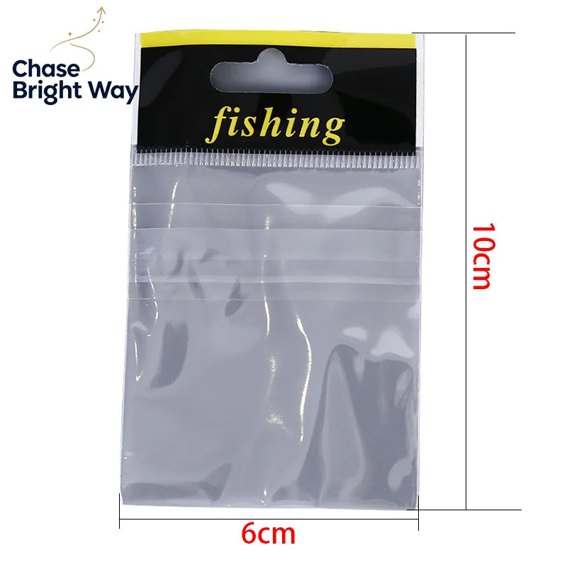 100-Pack Clear Fish Hook Bags – OPP Plastic Fishing Packaging