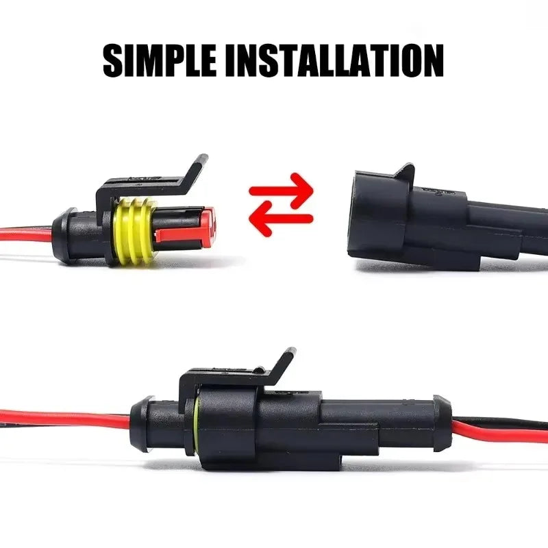 Waterproof 2-Pin Electrical Connector Plug – Auto & Marine