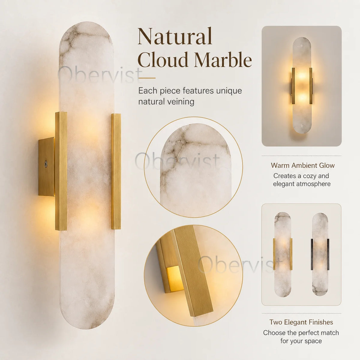 Travertine Cube Wall Sconce – Natural Stone LED Wall Lamp