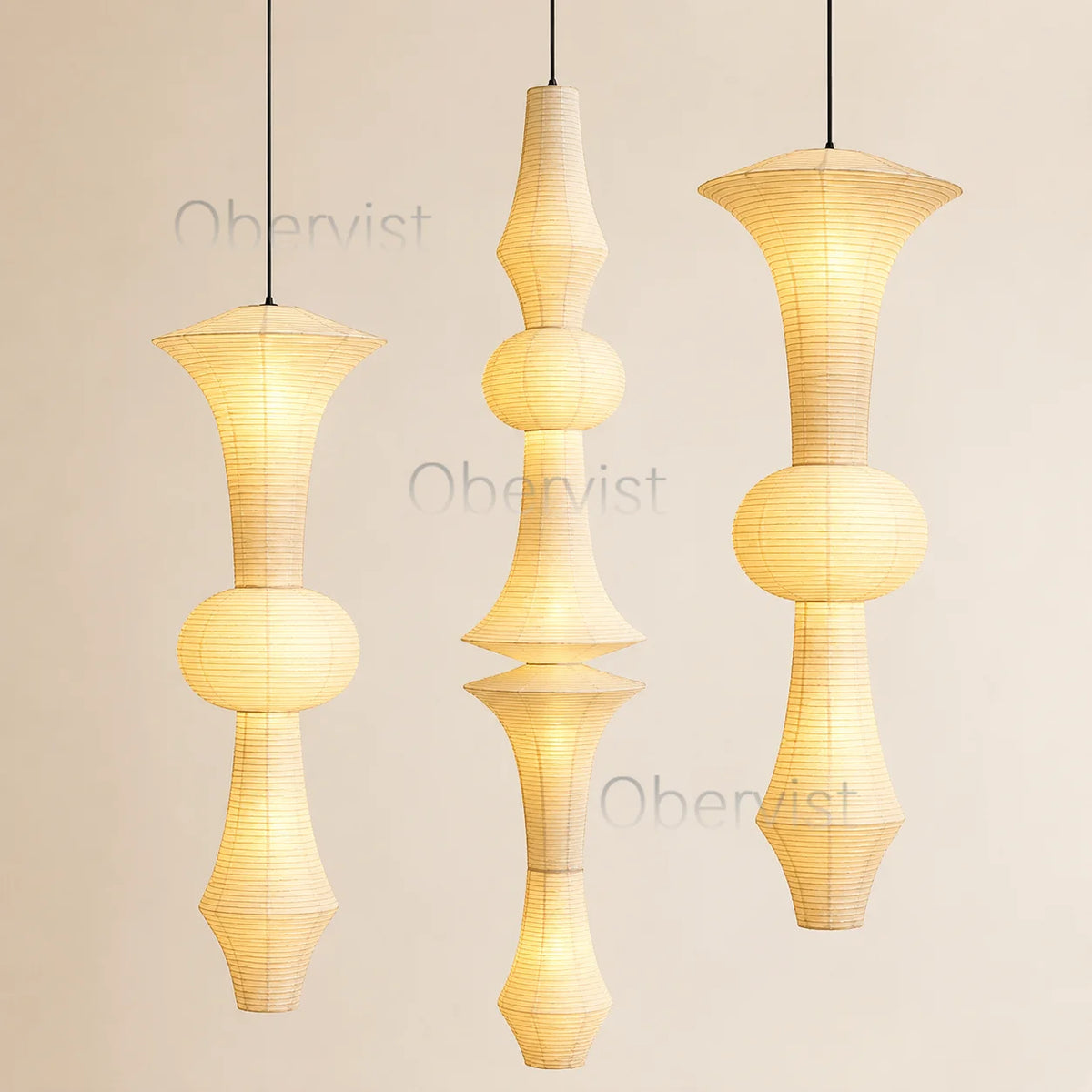 Wabi Sabi Rice Paper Pendant Light – Nordic Cloud Chandelier