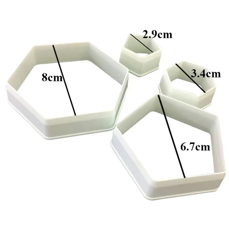 Soccer Ball Cookie Cutters – 4-Size Hexagon Fondant Mold Set