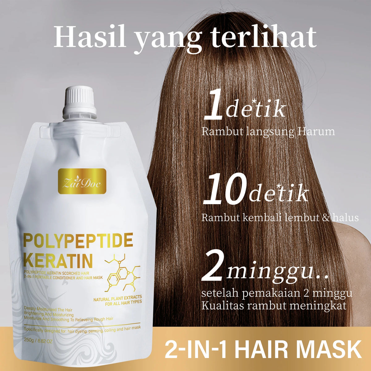 Polypeptide Keratin Hair Mask 250g – Deep Conditioning Treatment