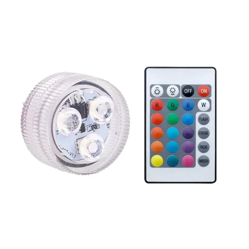 10-Pack RGB Submersible Pool Lights – 16 Colors IP68 Waterproof