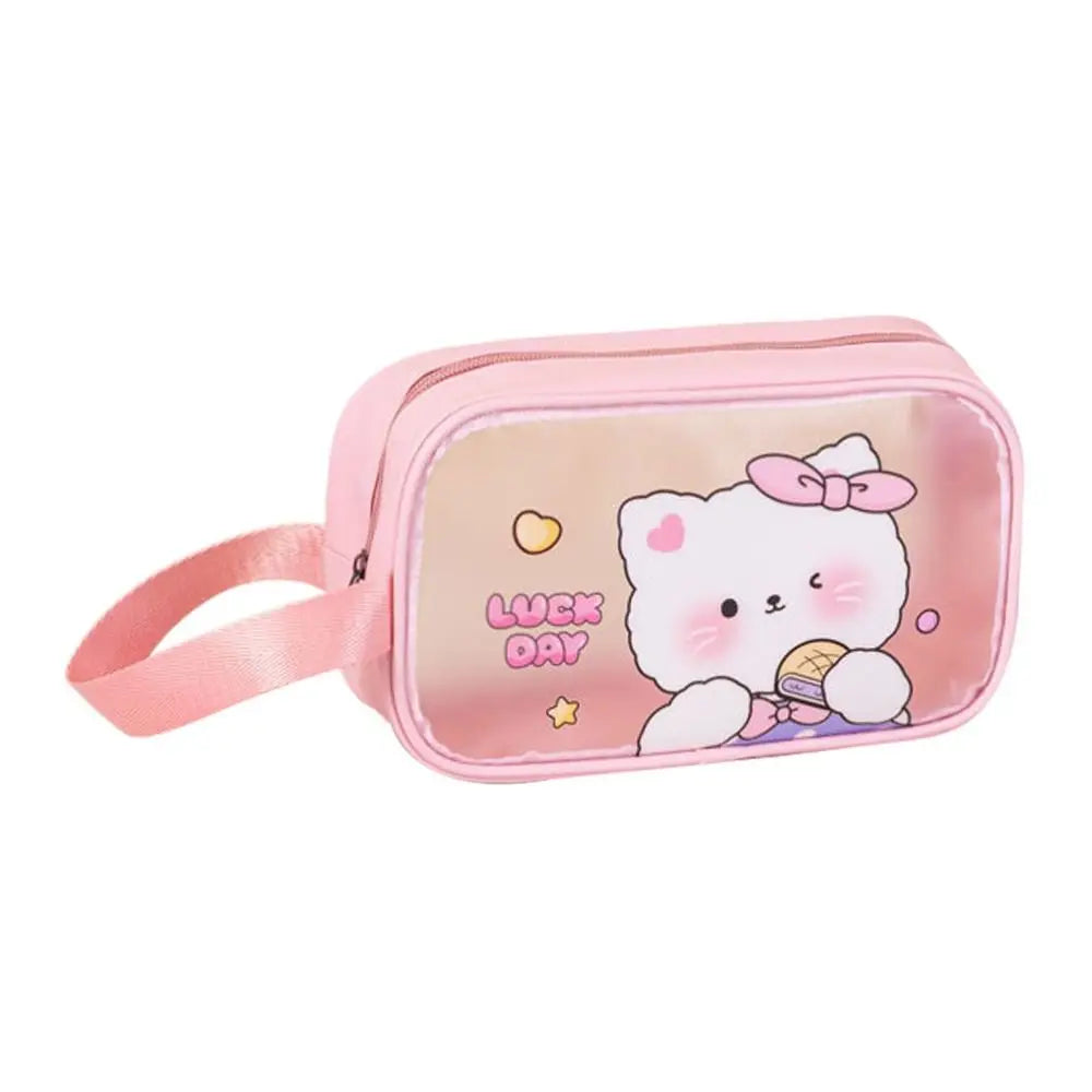 Transparent PVC Cartoon Cosmetic Bag – Waterproof Travel Organizer