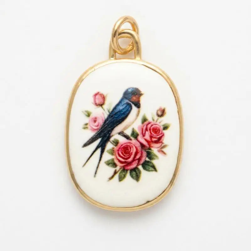 Vintage Oval Enamel Copper Pendants – DIY Jewelry Charms