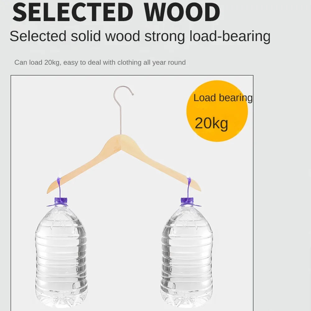 Solid Wood Suit Hangers with Adjustable Metal Clips