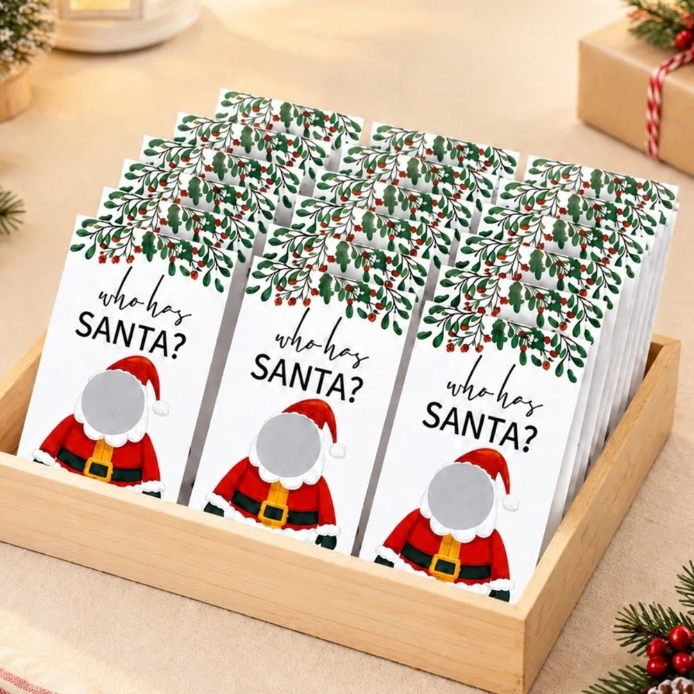 40-Pack Who Has Santa Scratch-Off Christmas Party Game Cards