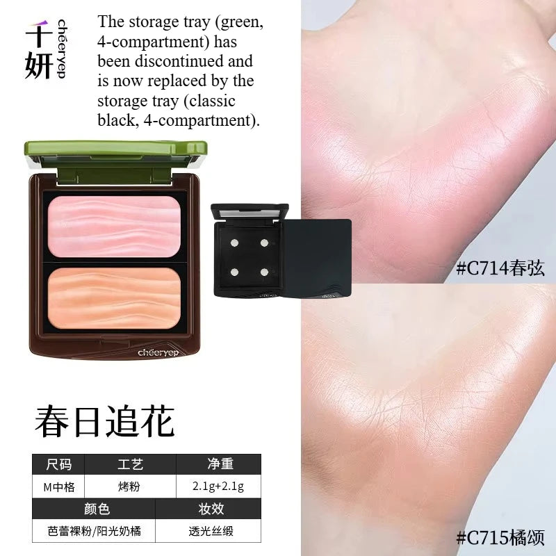 Spring Blooms Baked Blush & Highlighter Palette – Long-Lasting