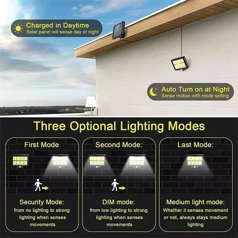 Solar Split Wall Light – PIR Motion Sensor IP65 COB LED Outdoor