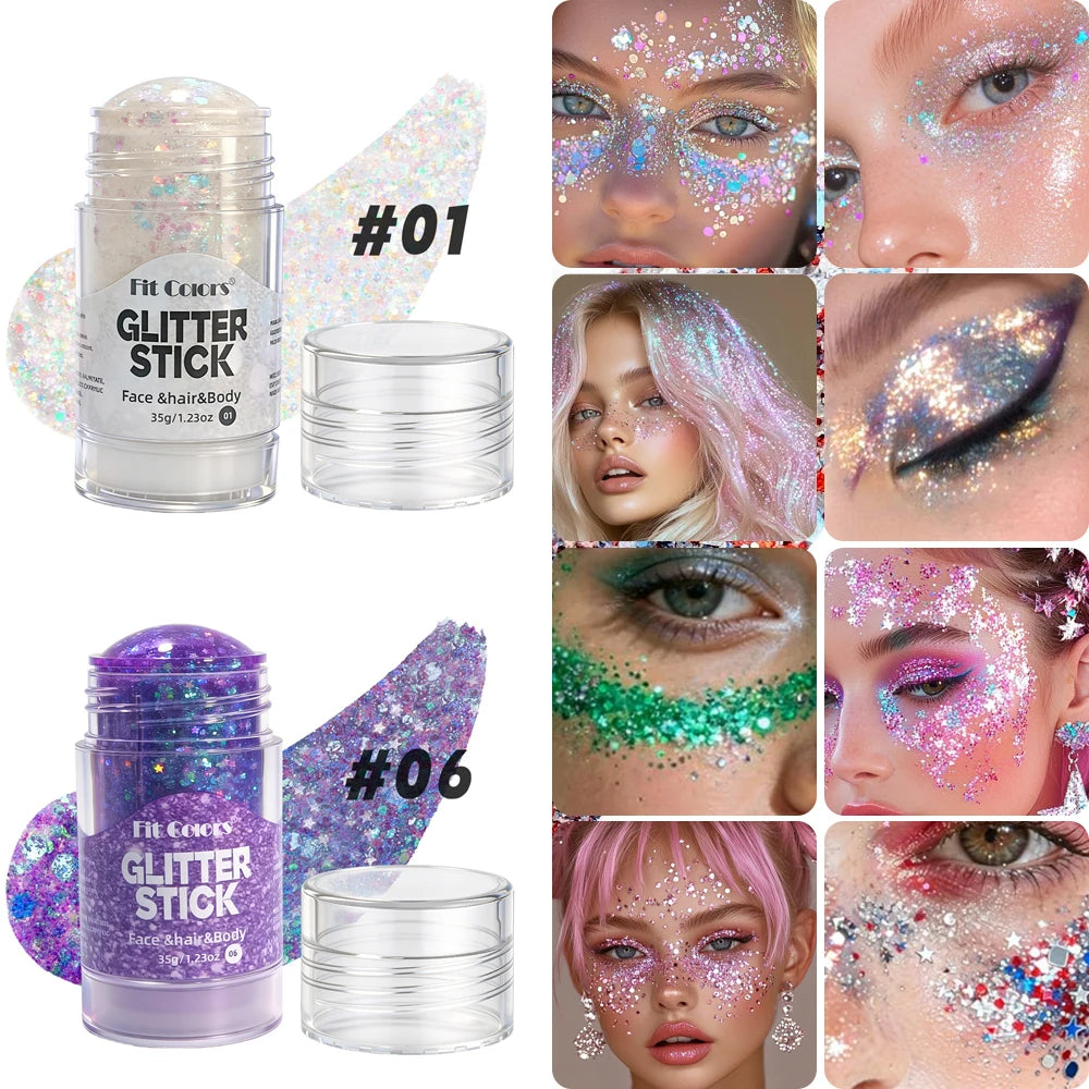Mermaid Star Sequin Glitter Gel Stick – Body, Hair & Face
