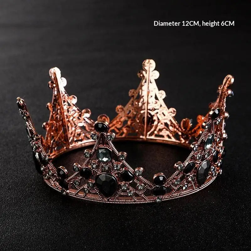 Pearl Crown Cake Topper – Gold Princess Tiara Party Decor