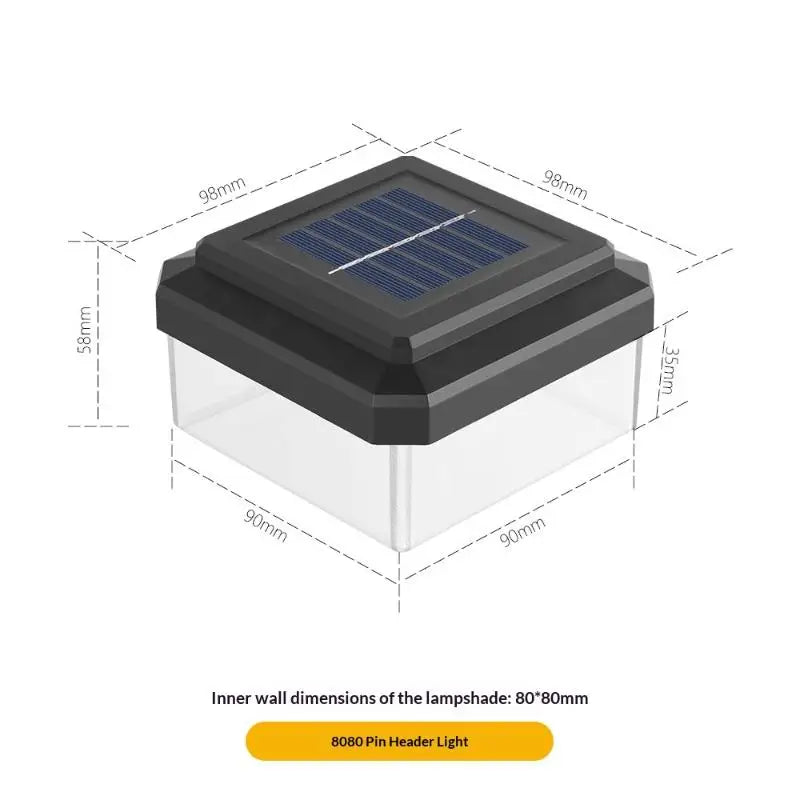 Solar LED Post Cap Light IP65 Waterproof Outdoor Fence Decor