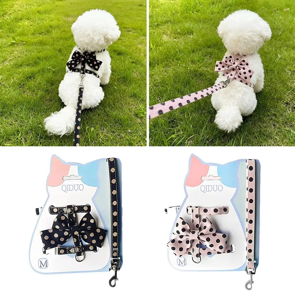 Polka Dot Pet Vest Harness & Leash Set – Cat & Puppy