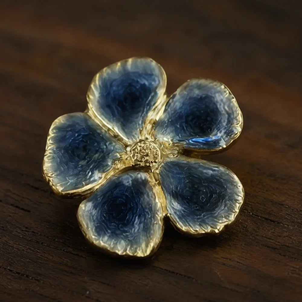 6-Pack Metal Floral Napkin Rings – Dusty Blue Petal Design