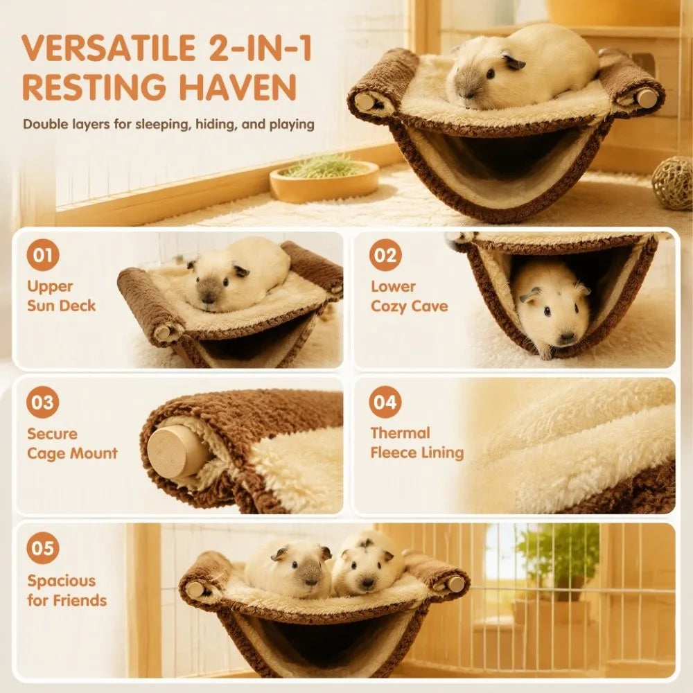 Flannel Hanging Hammock Bed for Hamsters & Small Pets