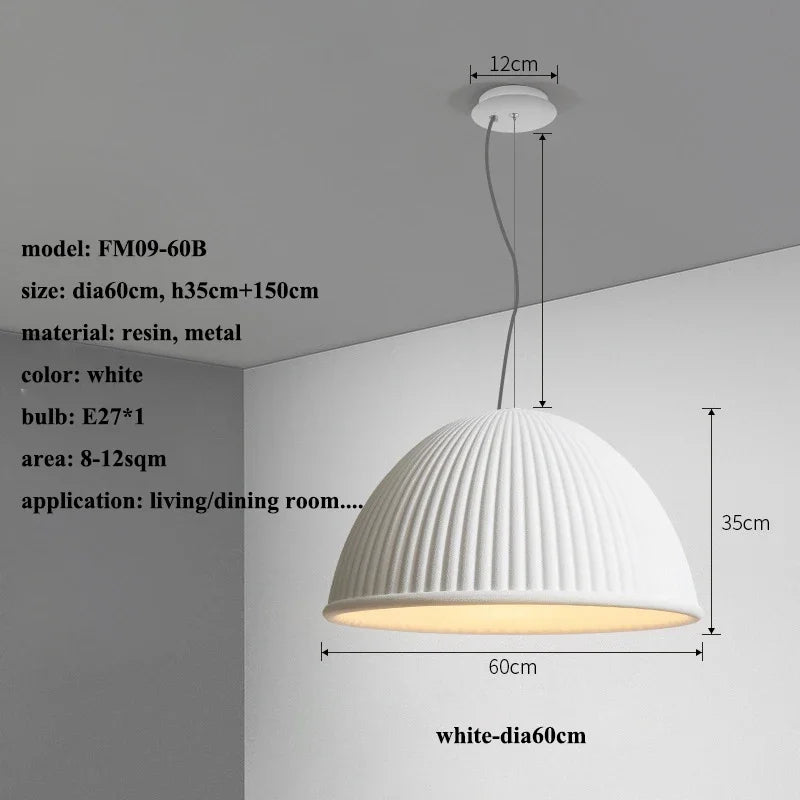 Wabi Sabi Semicircle LED Pendant Light | Modern Hanging Lamp