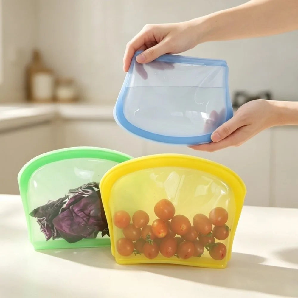Silicone Food Storage Bag 800ml – Reusable, Leakproof, BPA Free