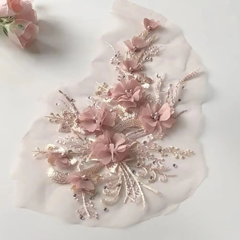 3D Sequined Floral Embroidery Patch – DIY Flower Appliqué