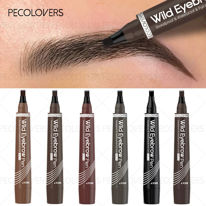 SAMMY 4-Head Waterproof Eyebrow Pen – Long-Lasting Brow Pencil