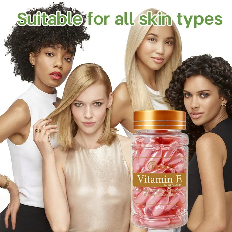 Vitamin E Facial Essence Capsules – 80ct Moisturizing Face Oil