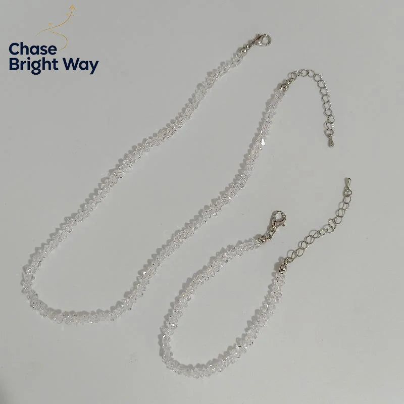 Crystal Beaded Choker Necklace – Faceted Glass Women's Jewelry