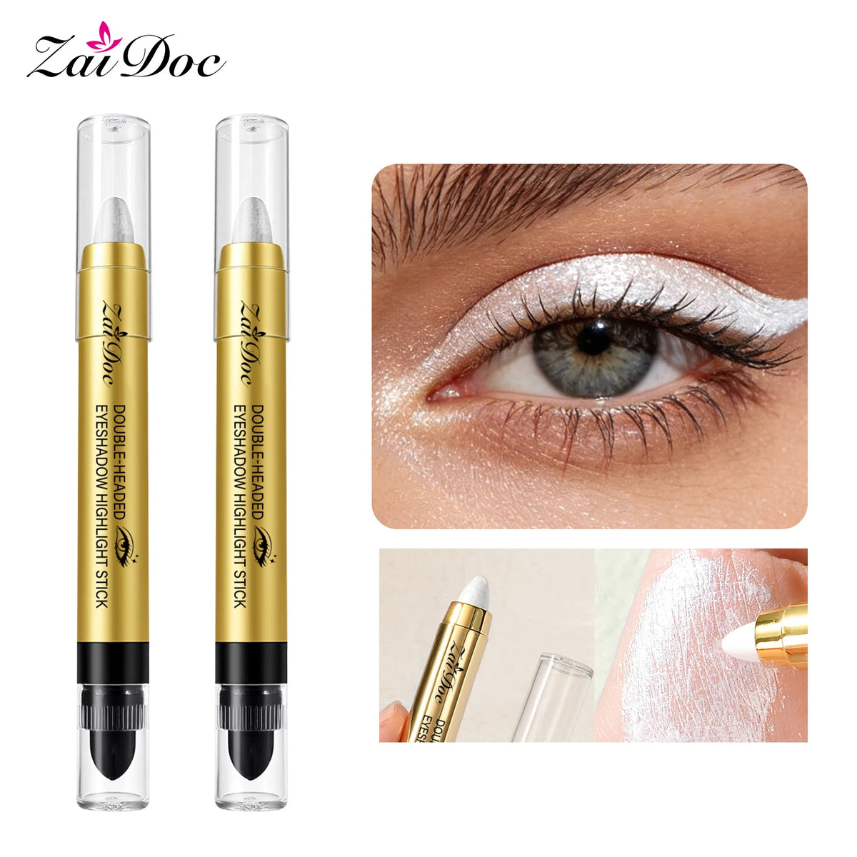 ZaiDoc 6-Color Dual-Ended Eyeshadow Highlighter Stick Set