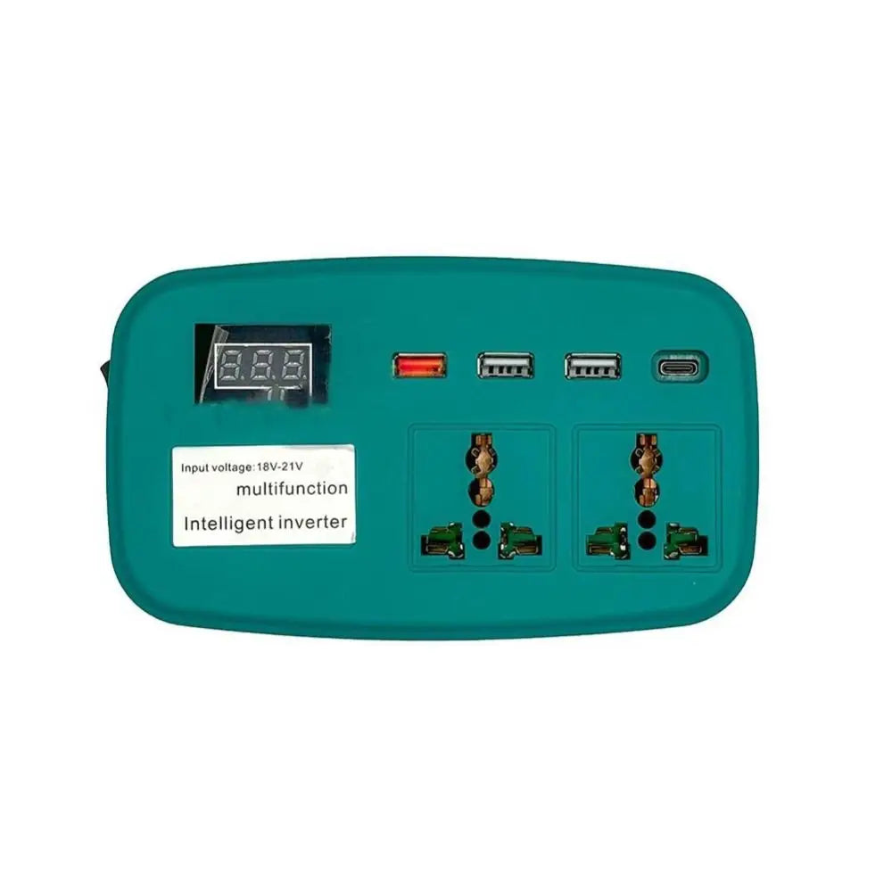 Lithium Battery Inverter DC 18-21V to 220V | 4 USB Ports 120W