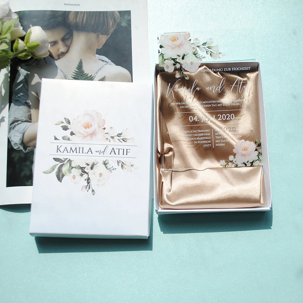Transparent PVC Wedding Invitation Cards | Personalized 10Pcs