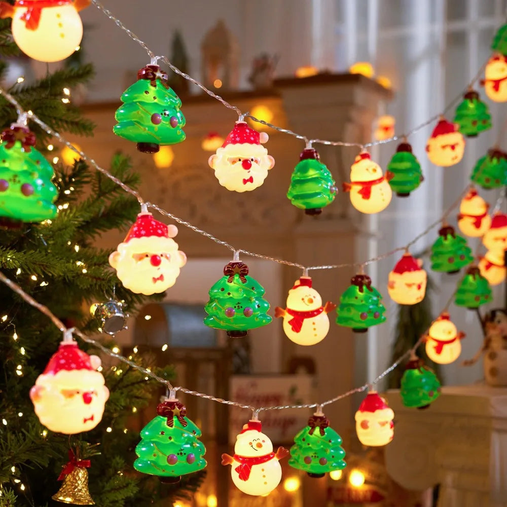 3D Christmas LED String Lights – 20 LED Battery Powered, 3M