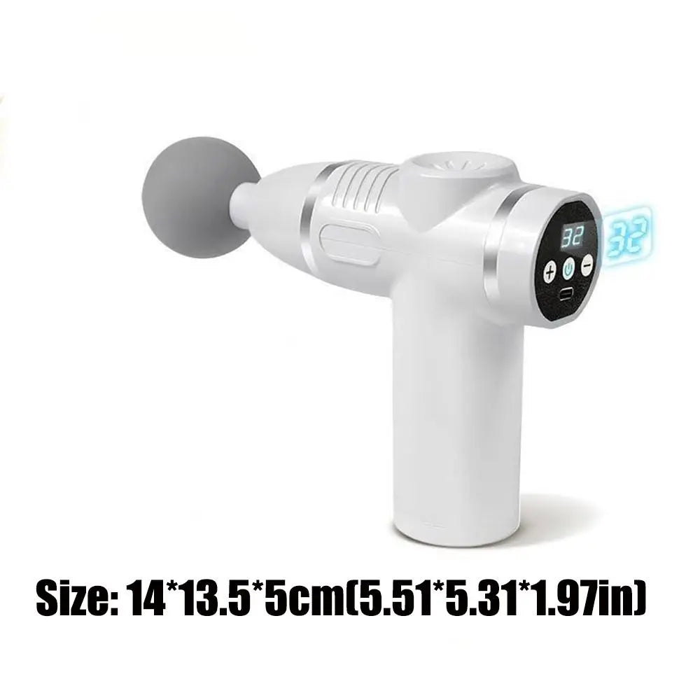 12-Head Fascia Massage Gun – 32 Speeds, LCD Display | SAMMY