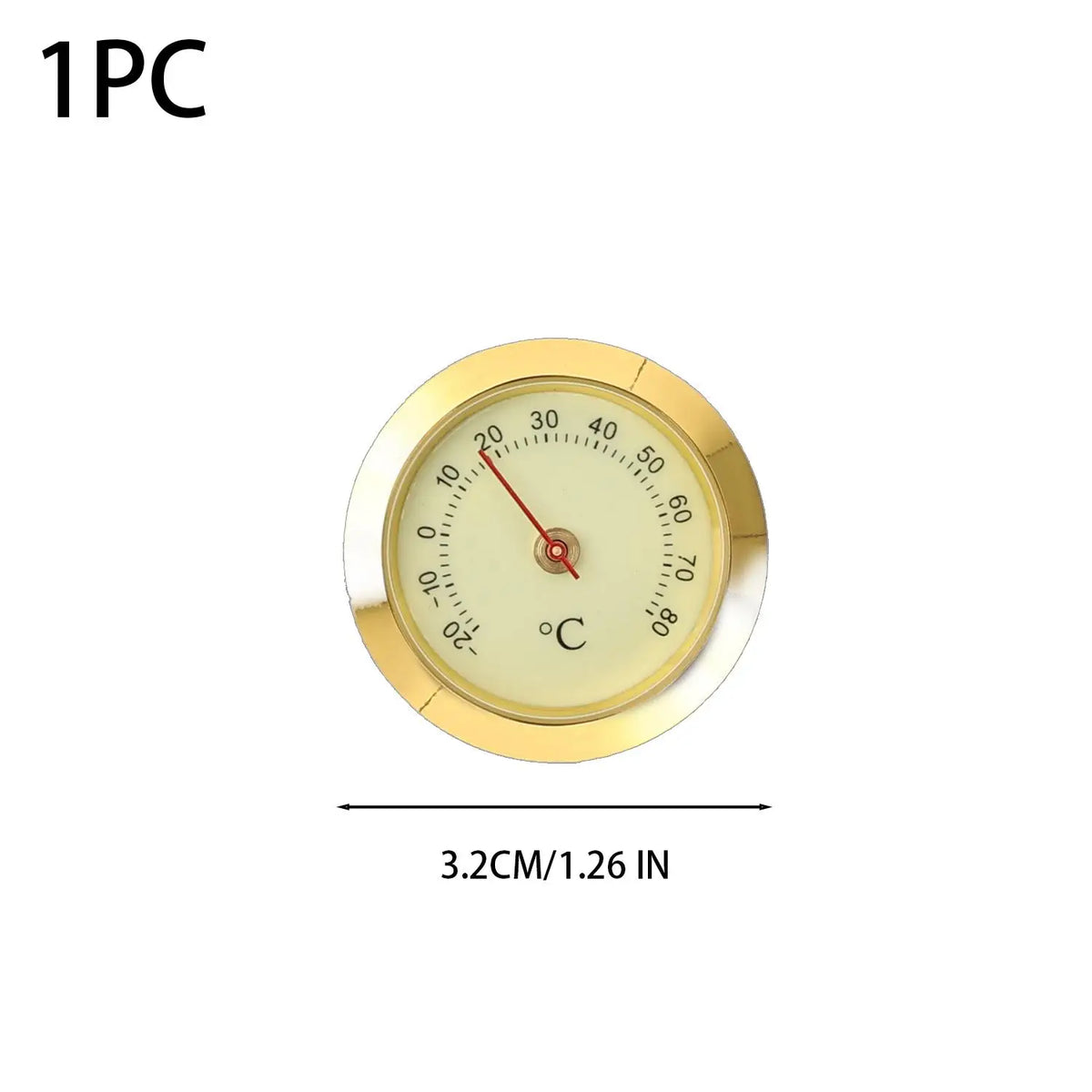 Mini Luminous Dial Thermometer – Zinc Alloy, -20°C to 80°C