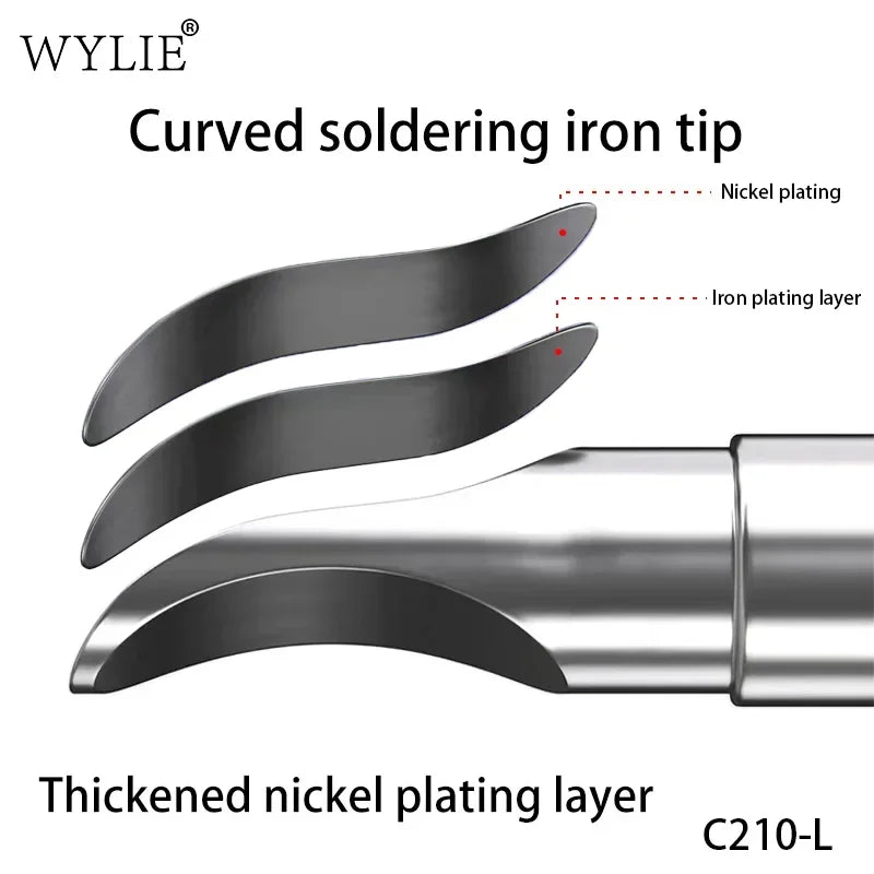 WYLIE C210-L Curved Soldering Tip – FPC & PCB Rework