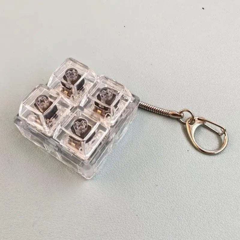 Mini Keyboard Fidget Keychain – Crystal Keycap Sensory Toy