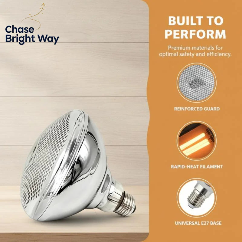 Infrared Heat Lamp Bulb 100W–250W | Poultry & Livestock Brooder