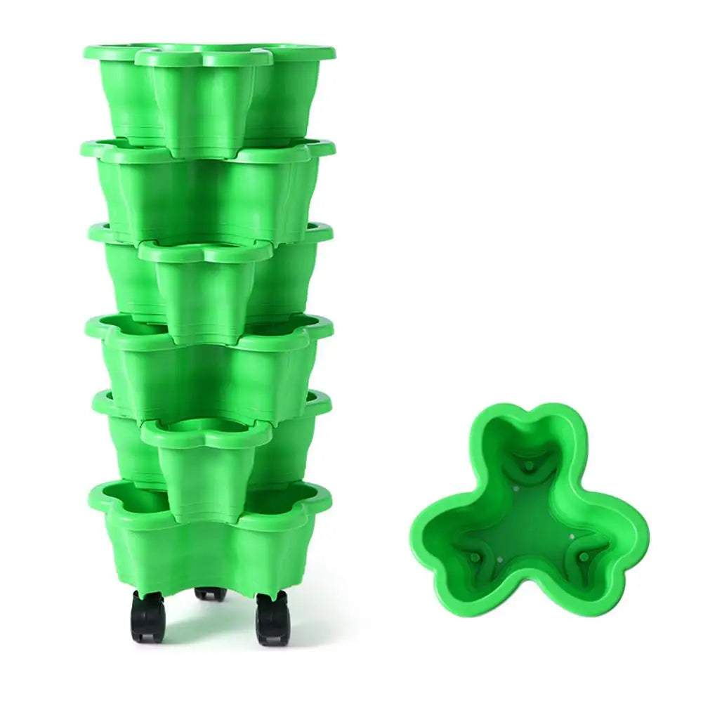 6-Tier Vertical Stackable Planter Tower for Herbs & Strawberries