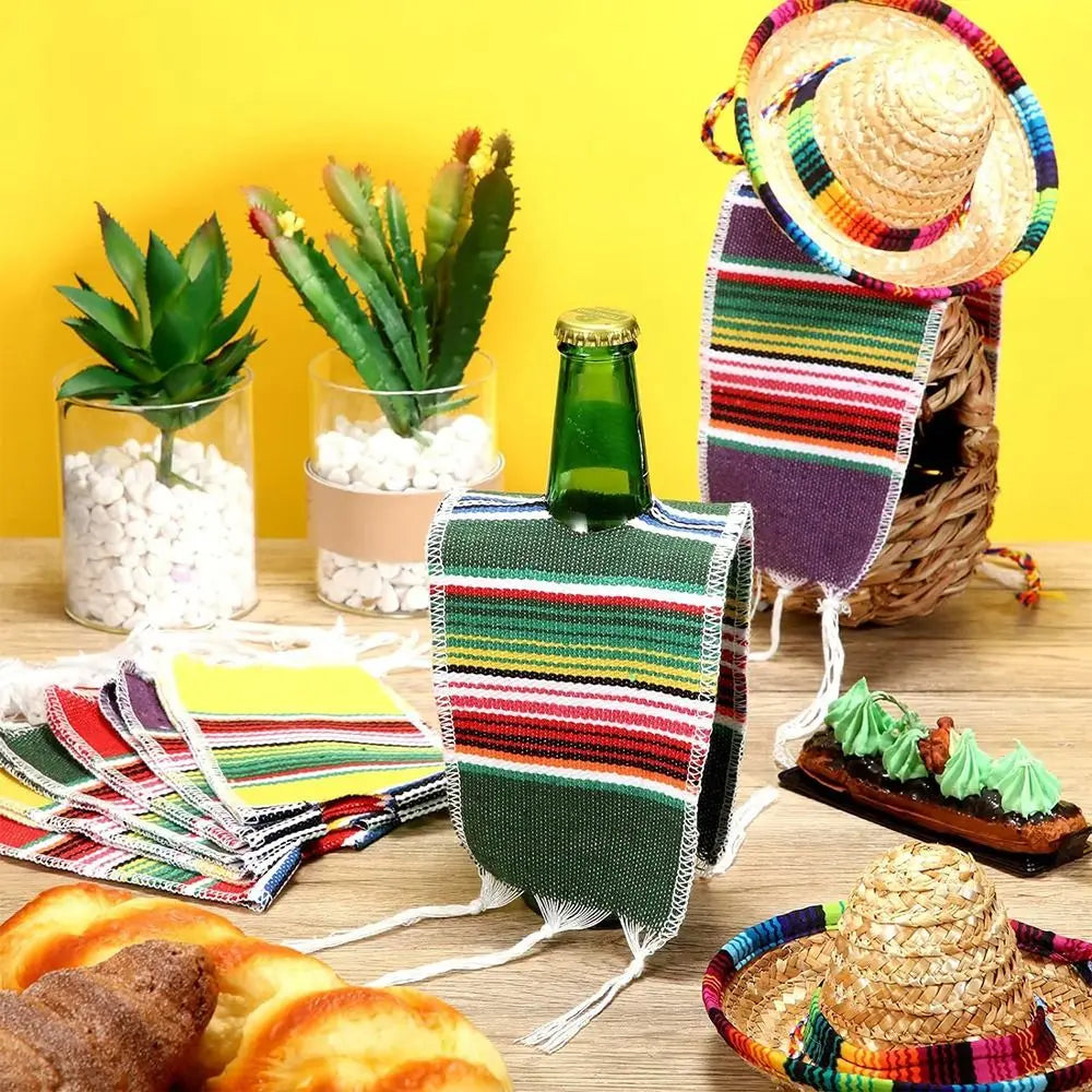 Mini Sombrero Hats & Beer Poncho Covers | Fiesta Party Decor