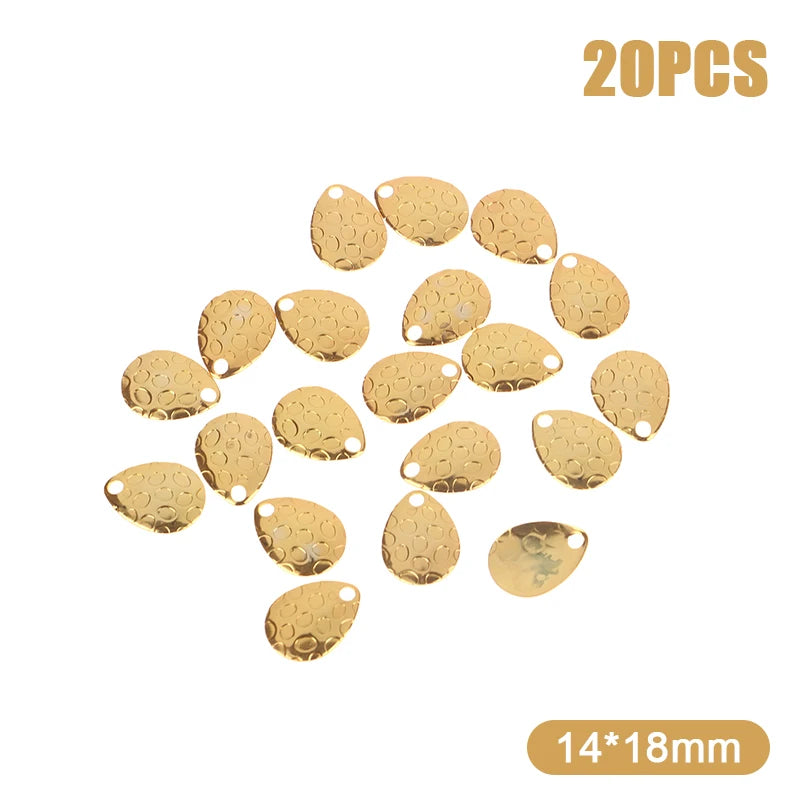 20-Pack Metal Fishing Spinner Blades – DIY Lure Accessories