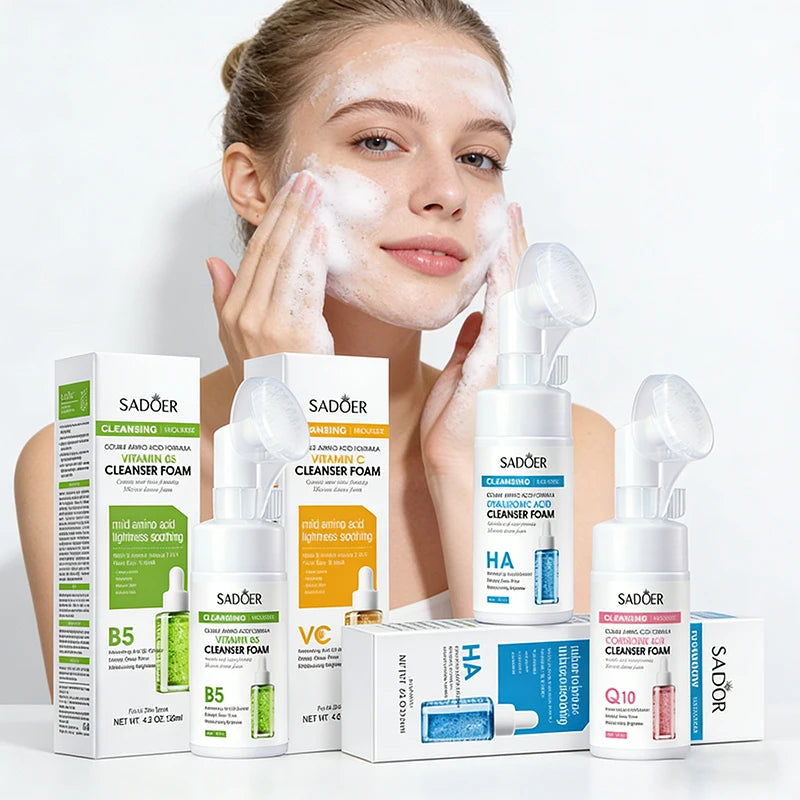 SADOER Q10 Vitamin C Facial Cleanser – Brightening Foam Wash